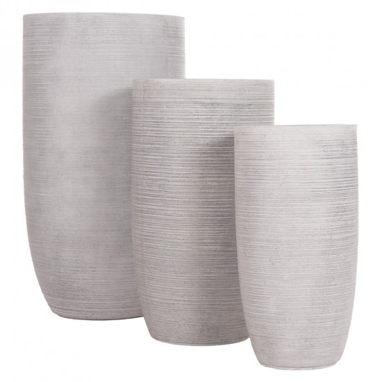 ΣΕΤ 3ΤΜΧ ΓΛΑΣΤΡΕΣ ΚΥΛΙΝΔΡΟΙ ΣΕΙΡΑ GARDENER FIBERCLAY-ΧΡΩΜΑ CEMENT Φ42.5x78.5Υεκ
