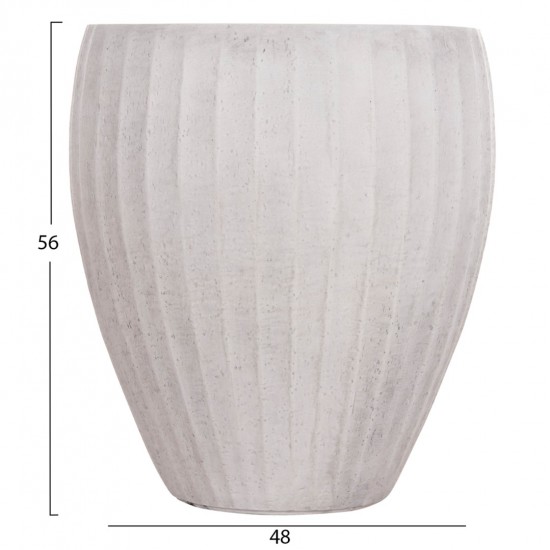 ΣΕΤ 3ΤΜΧ ΓΛΑΣΤΡΕΣ ΣΤΡΟΓΓΥΛΕΣ ΣΕΙΡΑ GARDENER FIBERCLAY-ΧΡΩΜΑ CEMENT Φ49.5x56Υεκ