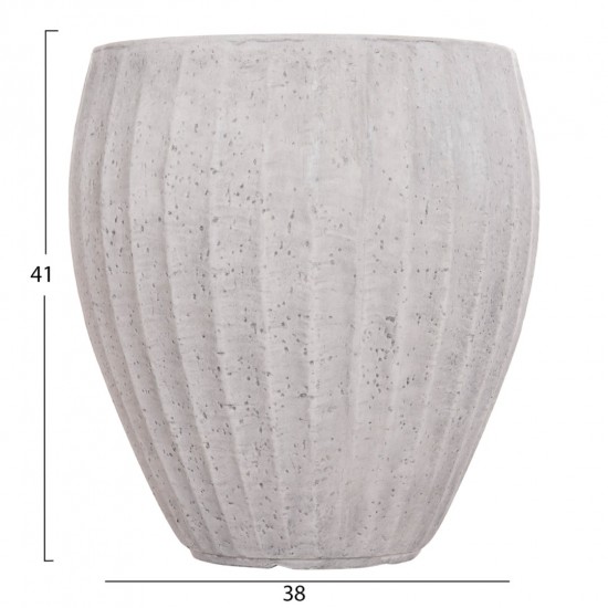 ΣΕΤ 3ΤΜΧ ΓΛΑΣΤΡΕΣ ΣΤΡΟΓΓΥΛΕΣ ΣΕΙΡΑ GARDENER FIBERCLAY-ΧΡΩΜΑ CEMENT Φ49.5x56Υεκ