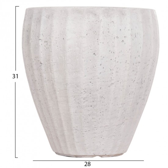 ΣΕΤ 3ΤΜΧ ΓΛΑΣΤΡΕΣ ΣΤΡΟΓΓΥΛΕΣ ΣΕΙΡΑ GARDENER FIBERCLAY-ΧΡΩΜΑ CEMENT Φ49.5x56Υεκ