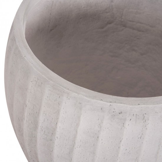 ΣΕΤ 3ΤΜΧ ΓΛΑΣΤΡΕΣ ΣΤΡΟΓΓΥΛΕΣ ΣΕΙΡΑ GARDENER FIBERCLAY-ΧΡΩΜΑ CEMENT Φ49.5x56Υεκ