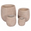 ΣΕΤ 4ΤΜΧ ΓΛΑΣΤΡΕΣ ΣΤΡΟΓΓΥΛΕΣ GARDENER FIBERCLAY--IVORY CEMENT Φ56x54.5Υεκ