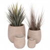 ΣΕΤ 4ΤΜΧ ΓΛΑΣΤΡΕΣ ΣΤΡΟΓΓΥΛΕΣ GARDENER FIBERCLAY--IVORY CEMENT Φ56x54.5Υεκ