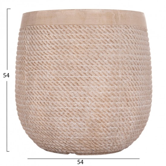 ΣΕΤ 4ΤΜΧ ΓΛΑΣΤΡΕΣ ΣΤΡΟΓΓΥΛΕΣ GARDENER FIBERCLAY--IVORY CEMENT Φ56x54.5Υεκ