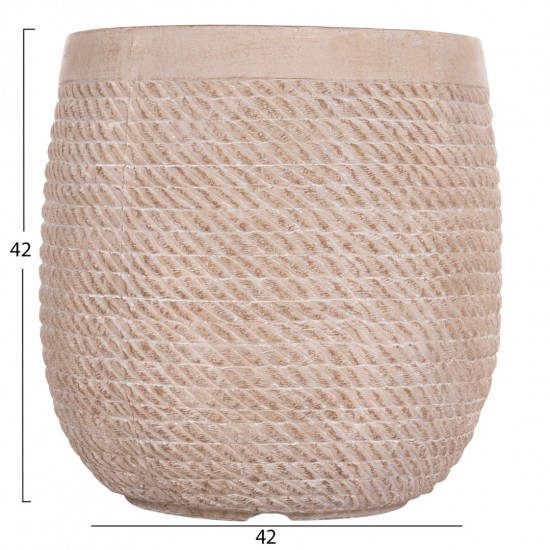 ΣΕΤ 4ΤΜΧ ΓΛΑΣΤΡΕΣ ΣΤΡΟΓΓΥΛΕΣ GARDENER FIBERCLAY--IVORY CEMENT Φ56x54.5Υεκ
