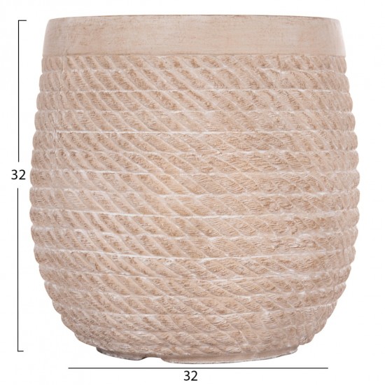 ΣΕΤ 4ΤΜΧ ΓΛΑΣΤΡΕΣ ΣΤΡΟΓΓΥΛΕΣ GARDENER FIBERCLAY--IVORY CEMENT Φ56x54.5Υεκ