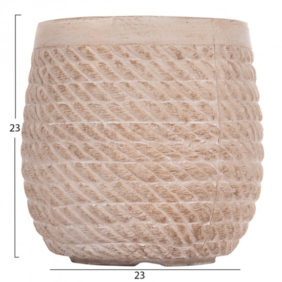 ΣΕΤ 4ΤΜΧ ΓΛΑΣΤΡΕΣ ΣΤΡΟΓΓΥΛΕΣ GARDENER FIBERCLAY--IVORY CEMENT Φ56x54.5Υεκ