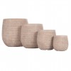 ΣΕΤ 4ΤΜΧ ΓΛΑΣΤΡΕΣ ΣΤΡΟΓΓΥΛΕΣ GARDENER FIBERCLAY--IVORY CEMENT Φ56x54.5Υεκ
