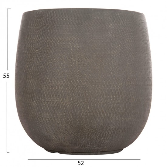 ΣΕΤ 4ΤΜΧ ΓΛΑΣΤΡΕΣ ΣΤΡΟΓΓΥΛΕΣ GARDENER FIBERCLAY ΓΚΡΙΖΟΠΡΑΣΙΝΟ Φ55.5x53.5Υεκ