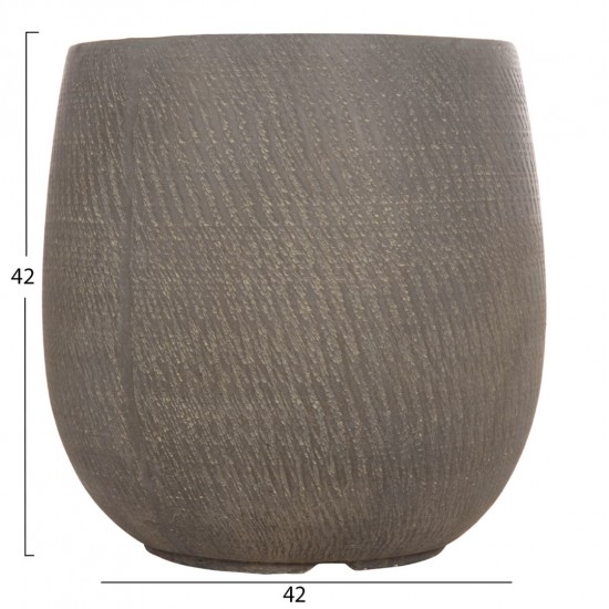 ΣΕΤ 4ΤΜΧ ΓΛΑΣΤΡΕΣ ΣΤΡΟΓΓΥΛΕΣ GARDENER FIBERCLAY ΓΚΡΙΖΟΠΡΑΣΙΝΟ Φ55.5x53.5Υεκ