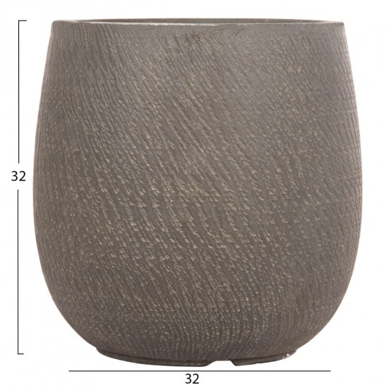 ΣΕΤ 4ΤΜΧ ΓΛΑΣΤΡΕΣ ΣΤΡΟΓΓΥΛΕΣ GARDENER FIBERCLAY ΓΚΡΙΖΟΠΡΑΣΙΝΟ Φ55.5x53.5Υεκ