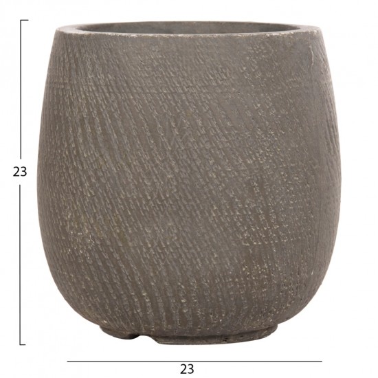 ΣΕΤ 4ΤΜΧ ΓΛΑΣΤΡΕΣ ΣΤΡΟΓΓΥΛΕΣ GARDENER FIBERCLAY ΓΚΡΙΖΟΠΡΑΣΙΝΟ Φ55.5x53.5Υεκ