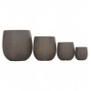 ΣΕΤ 4ΤΜΧ ΓΛΑΣΤΡΕΣ ΣΤΡΟΓΓΥΛΕΣ GARDENER FIBERCLAY ΓΚΡΙΖΟΠΡΑΣΙΝΟ Φ55.5x53.5Υεκ