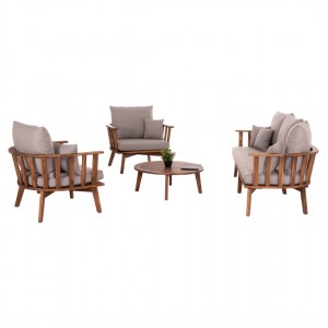 ΣΕΤ ΣΑΛΟΝΙ ΕΞΩΤΕΡΙΚΟΥ ΧΩΡΟΥ 4TMX HARRA  ΞΥΛΟ ΑΚΑΚΙΑΣ ΦΥΣΙΚΟ--ΜΑΞΙΛΑΡΙΑ ΛΕΥΚΑ