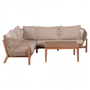 ΣΕΤ ΣΑΛΟΝΙ ΓΩΝΙΑ ΕΞΩΤΕΡΙΚΟΥ  ΧΩΡΟΥ 3ΤΜΧ SANJI ΞΥΛΟ ΑΚΑΚΙΑΣ-ΑΛΟΥΜΙΝΙΟ-ΣΧΟΙΝΙ