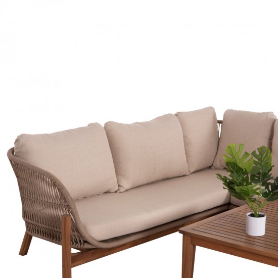 ΣΕΤ ΣΑΛΟΝΙ ΓΩΝΙΑ ΕΞΩΤΕΡΙΚΟΥ  ΧΩΡΟΥ 3ΤΜΧ SANJI ΞΥΛΟ ΑΚΑΚΙΑΣ-ΑΛΟΥΜΙΝΙΟ-ΣΧΟΙΝΙ