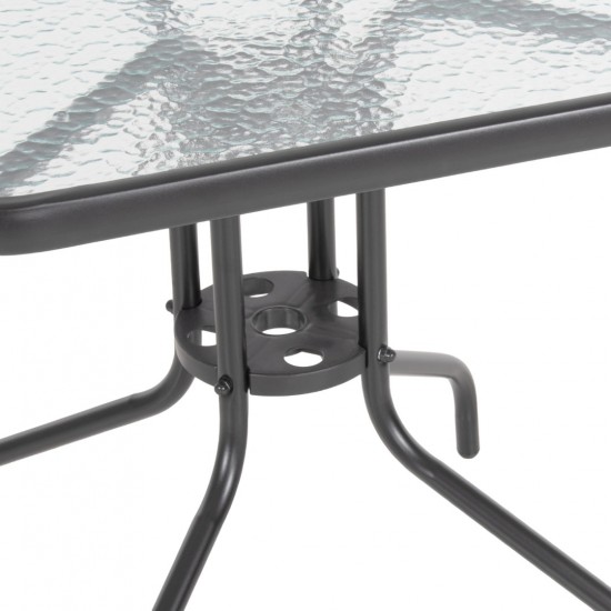 ΣΕΤ ΤΡΑΠΕΖΑΡΙΑΣ 3ΤΜΧ FIGO  2 ΚΑΡΕΚΛΕΣ & ΤΕΤΡΑΓΩΝΟ ΤΡΑΠΕΖΙ 70x70εκ ΓΚΡΙ