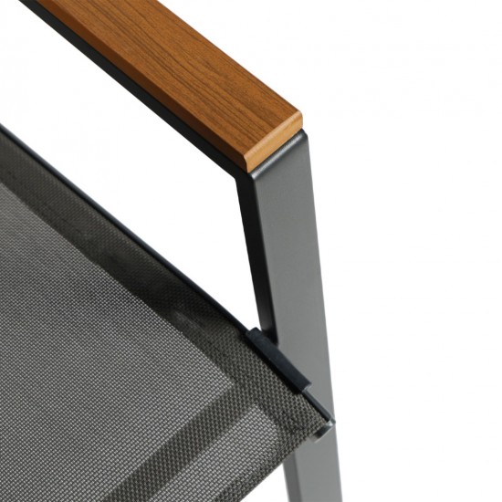 ΣΕΤ ΤΡΑΠΕΖΑΡΙΑΣ 3ΤΜΧ FIGO  2 ΚΑΡΕΚΛΕΣ & ΤΕΤΡΑΓΩΝΟ ΤΡΑΠΕΖΙ 70x70εκ ΓΚΡΙ