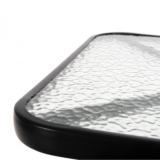 ΣΕΤ ΤΡΑΠΕΖΑΡΙΑΣ 3ΤΜΧ FIGO  2 ΚΑΡΕΚΛΕΣ & ΤΕΤΡΑΓΩΝΟ ΤΡΑΠΕΖΙ 60x60εκ ΜΑΥΡΟ