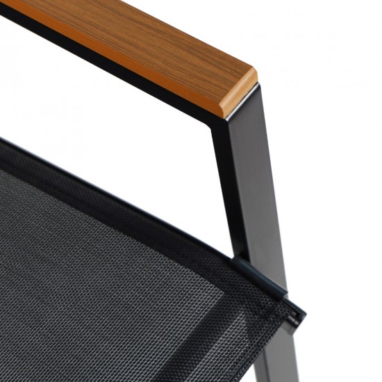 ΣΕΤ ΤΡΑΠΕΖΑΡΙΑΣ 3ΤΜΧ FIGO  2 ΚΑΡΕΚΛΕΣ & ΤΕΤΡΑΓΩΝΟ ΤΡΑΠΕΖΙ 60x60εκ ΜΑΥΡΟ