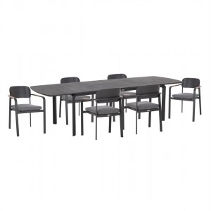 ΣΕΤ ΤΡΑΠΕΖΑΡΙΑΣ ΕΞΩΤΕΡΙΚΟΥ ΧΩΡΟΥ 6 ΘΕΣΕΩΝ ELARA ΓΚΡΙ ΑΛΟΥΜΙΝΙΟ-ΕΠΕΚΤΕΙΝΟΜΕΝΟ ΤΡΑΠΕΖΙ