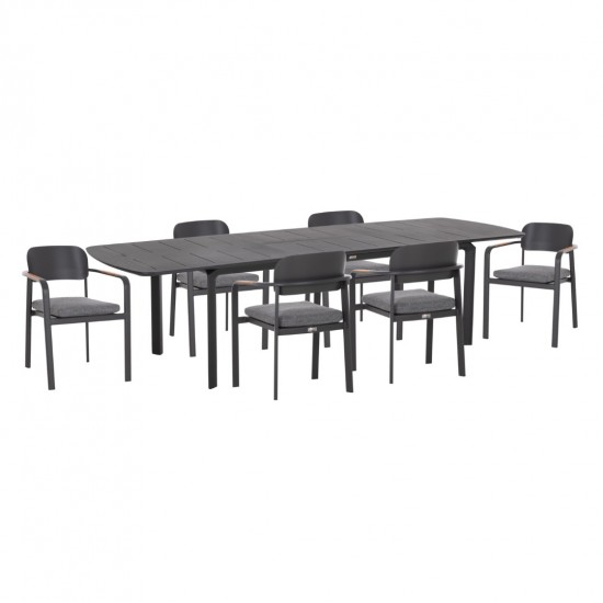 ΣΕΤ ΤΡΑΠΕΖΑΡΙΑΣ ΕΞΩΤΕΡΙΚΟΥ ΧΩΡΟΥ 6 ΘΕΣΕΩΝ ELARA ΓΚΡΙ ΑΛΟΥΜΙΝΙΟ-ΕΠΕΚΤΕΙΝΟΜΕΝΟ ΤΡΑΠΕΖΙ