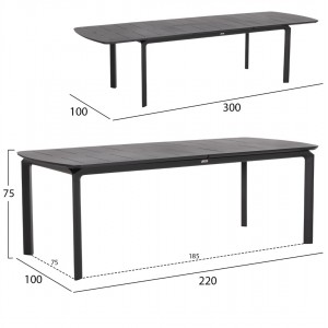 ΣΕΤ ΤΡΑΠΕΖΑΡΙΑΣ ΕΞΩΤΕΡΙΚΟΥ ΧΩΡΟΥ 6 ΘΕΣΕΩΝ ELARA ΓΚΡΙ ΑΛΟΥΜΙΝΙΟ-ΕΠΕΚΤΕΙΝΟΜΕΝΟ ΤΡΑΠΕΖΙ