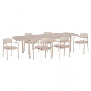 ΣΕΤ ΤΡΑΠΕΖΑΡΙΑΣ ΕΞΩΤΕΡΙΚΟΥ ΧΩΡΟΥ 6 ΘΕΣΕΩΝ ELARA ΜΠΕΖ ΑΛΟΥΜΙΝΙΟ-ΕΠΕΚΤΕΙΝΟΜΕΝΟ ΤΡΑΠΕΖΙ