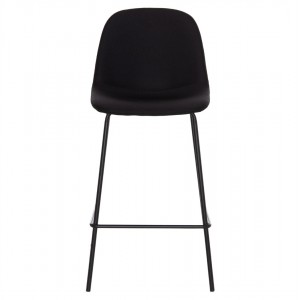 ΣΚΑΜΠΟ ΜΠΑΡ VINCENT ΜΕΣΑΙΟΥ ΥΨΟΥΣ-ΜΑΥΡΟ ΥΦΑΣΜΑ-ΜΕΤΑΛΛΙΚΑ ΠΟΔΙΑ 43x50x92,5Υεκ