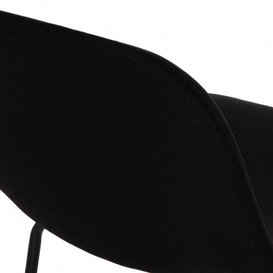 ΣΚΑΜΠΟ ΜΠΑΡ VINCENT ΜΕΣΑΙΟΥ ΥΨΟΥΣ-ΜΑΥΡΟ ΥΦΑΣΜΑ-ΜΕΤΑΛΛΙΚΑ ΠΟΔΙΑ 43x50x92,5Υεκ