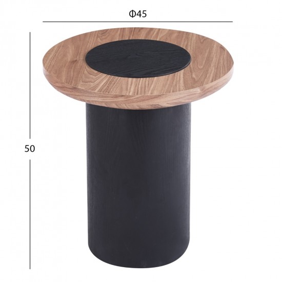 ΤΡΑΠΕΖΑΚΙ ΣΤΡΟΓΓΥΛΟ ΒΟΗΘΗΤΙKΟ OVALON MDF TOP ΚΑΡΥΔΙ & ΒΑΣΗ ΜΑΥΡΗ Φ45x50Υεκ ΤΡΑΠΕΖΑΚΙ ΣΤΡΟΓΓΥΛΟ ΒΟΗΘΗΤΙKΟ OVALON MDF TOP ΚΑΡΥΔΙ & ΒΑΣΗ ΜΑΥΡΗ Φ45x50Υεκ