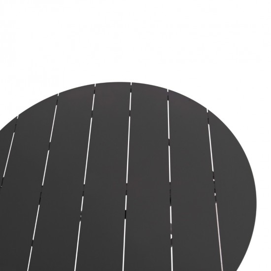 ΤΡΑΠΕΖΙ ΑΛΟΥΜΙΝΙΟΥ ΣΤΡΟΓΓΥΛΟ HIGER ΓΚΡΙ Φ126x74Υεκ.