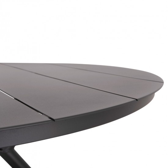 ΤΡΑΠΕΖΙ ΑΛΟΥΜΙΝΙΟΥ ΣΤΡΟΓΓΥΛΟ HIGER ΓΚΡΙ Φ126x74Υεκ.