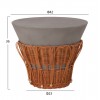 ΤΡΑΠΕΖΙ ΒΟΗΘΗΤΙΚΟ PERRAL FIBER CEMENT ΓΚΡΙ-ΦΥΣΙΚΟ RATTAN--Φ42x36Υεκ