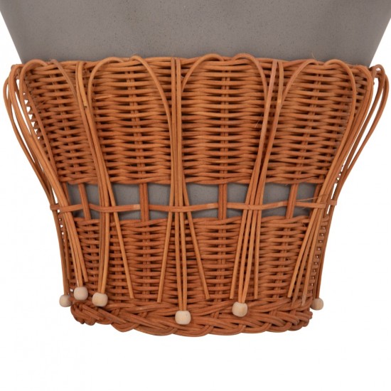 ΤΡΑΠΕΖΙ ΒΟΗΘΗΤΙΚΟ PERRAL FIBER CEMENT ΓΚΡΙ-ΦΥΣΙΚΟ RATTAN--Φ42x36Υεκ