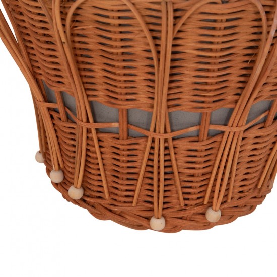 ΤΡΑΠΕΖΙ ΒΟΗΘΗΤΙΚΟ PERRAL FIBER CEMENT ΓΚΡΙ-ΦΥΣΙΚΟ RATTAN--Φ42x36Υεκ