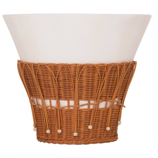 ΤΡΑΠΕΖΙ ΣΑΛΟΝΙΟΥ PERRAL FIBER CEMENT ΛΕΥΚΟ-ΦΥΣΙΚΟ RATTAN--Φ55x45Υεκ