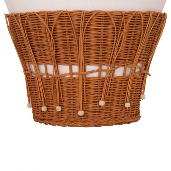 ΤΡΑΠΕΖΙ ΣΑΛΟΝΙΟΥ PERRAL FIBER CEMENT ΛΕΥΚΟ-ΦΥΣΙΚΟ RATTAN--Φ55x45Υεκ