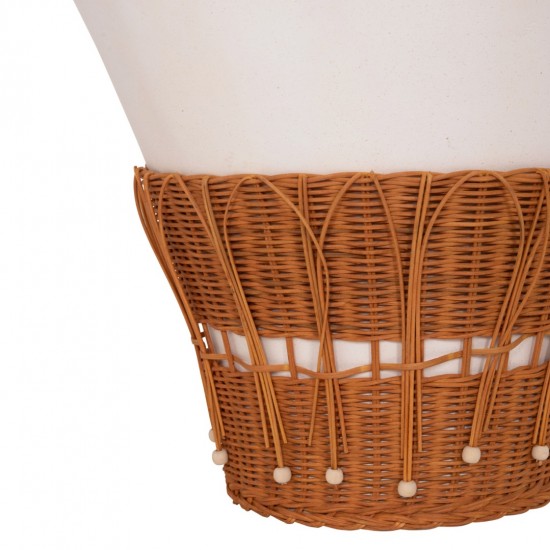 ΤΡΑΠΕΖΙ ΣΑΛΟΝΙΟΥ PERRAL FIBER CEMENT ΛΕΥΚΟ-ΦΥΣΙΚΟ RATTAN--Φ55x45Υεκ