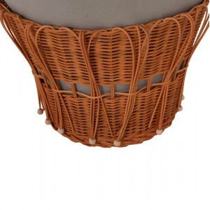 ΤΡΑΠΕΖΙ ΣΑΛΟΝΙΟΥ PERRAL FIBER CEMENT ΓΚΡΙ-ΦΥΣΙΚΟ RATTAN--Φ55x45Υεκ