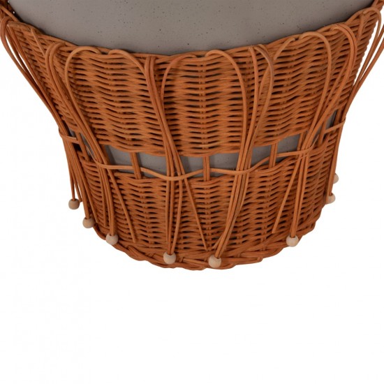 ΤΡΑΠΕΖΙ ΣΑΛΟΝΙΟΥ PERRAL FIBER CEMENT ΓΚΡΙ-ΦΥΣΙΚΟ RATTAN--Φ55x45Υεκ