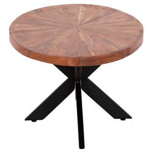 ΤΡΑΠΕΖΙ ΣΑΛΟΝΙΟΥ ΟΒΑΛ MONTANA SUPERIOR ΞΥΛΟ ΑΚΑΚΙΑΣ-ΜΕΤΑΛΛΟ 120x61x45Υεκ.