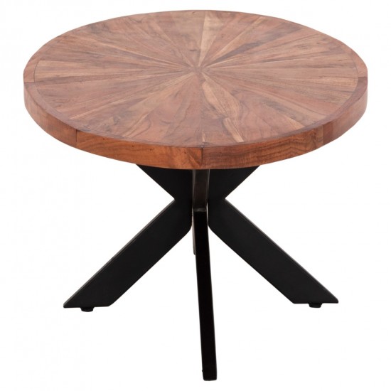 ΤΡΑΠΕΖΙ ΣΑΛΟΝΙΟΥ ΟΒΑΛ MONTANA SUPERIOR ΞΥΛΟ ΑΚΑΚΙΑΣ-ΜΕΤΑΛΛΟ 120x61x45Υεκ.