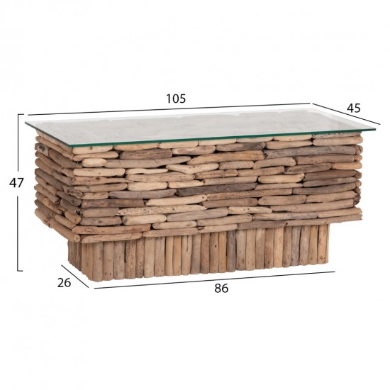 ΤΡΑΠΕΖΙ ΣΑΛΟΝΙΟΥ ΟΡΘΟΓΩΝΙΟ SPARROW DRIFTWOOD--ΓΥΑΛΙ 105x45x47Υεκ. ΤΡΑΠΕΖΙ ΣΑΛΟΝΙΟΥ ΟΡΘΟΓΩΝΙΟ SPARROW DRIFTWOOD--ΓΥΑΛΙ 105x45x47Υεκ.
