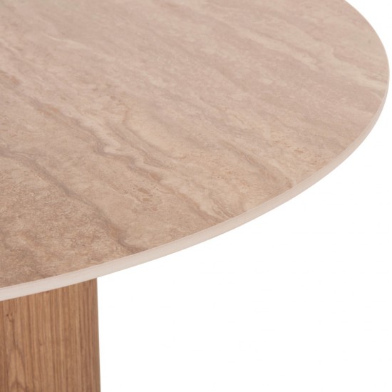 ΤΡΑΠΕΖΙ ΤΡΑΠΕZΑΡΙΑΣ TWIL ΚΕΡΑΜΙΚΟ TOP ΟΨΗ ΤΡΑΒΕΡΤΙΝΑΣ-MDF ΒΑΣΗ Φ126x77Υεκ