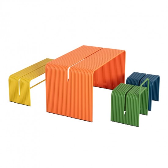 ΤΡΑΠΕΖΙ ΤΡΑΠΕΖΑΡΙΑΣ ΣΕΙΡΑ INTREPID ΑΛΟΥΜΙΝΙΟ ΠΟΡΤΟΚΑΛΙ 121x70x70Υεκ.