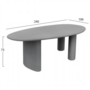 ΤΡΑΠΕΖΙ ΤΡΑΠΕΖΑΡΙΑΣ ΟΒΑΛ VOLPE ΓΚΡΙ FIBER CEMENT 240x100x75Υεκ ΤΡΑΠΕΖΙ ΤΡΑΠΕΖΑΡΙΑΣ ΟΒΑΛ VOLPE ΓΚΡΙ FIBER CEMENT 240x100x75Υεκ