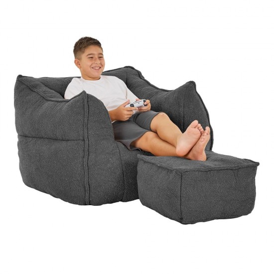 SPONGE ΠΟΛΥΘΡΟΝΑ SET ΓΚΡΙ ΣΚΟΥΡΟ 95x102xH73cm