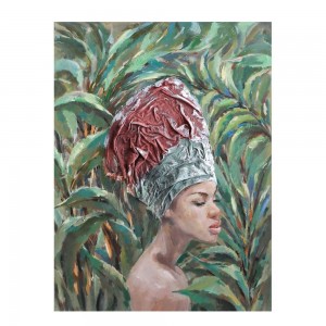 JUNGLE LADY ΠΙΝΑΚΑΣ ΔΙΑΚΟΣΜΗΣΗΣ 76x100x4cm ΚΑΜΒΑΣ ΠΟΛΥΧΡΩΜΟ ΞΥΛΟ