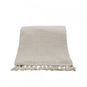 PIQUE ΡΙΧΤΑΡΙ ΔΙΑΚΟΣΜΗΤΙΚΟ 130x170cm ΒΑΜΒΑΚΙ ΜΠΕΖ POLYESTER